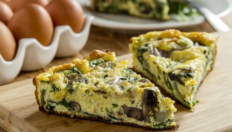 Quiche aux champignons et épinards