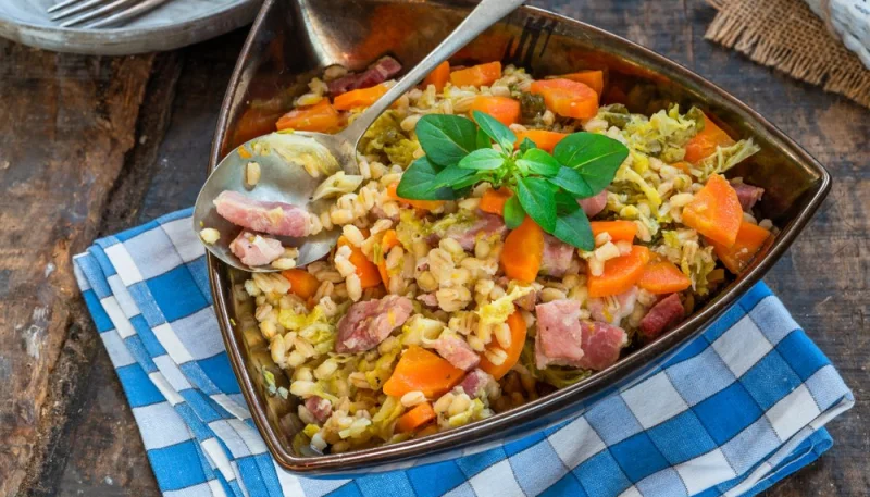Risotto aux poireaux et lardons