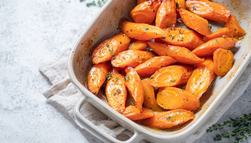 Carottes glacées au jus d’orange