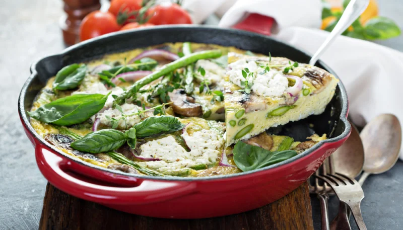 Frittata aux herbes fraîches et fromage de chèvre
