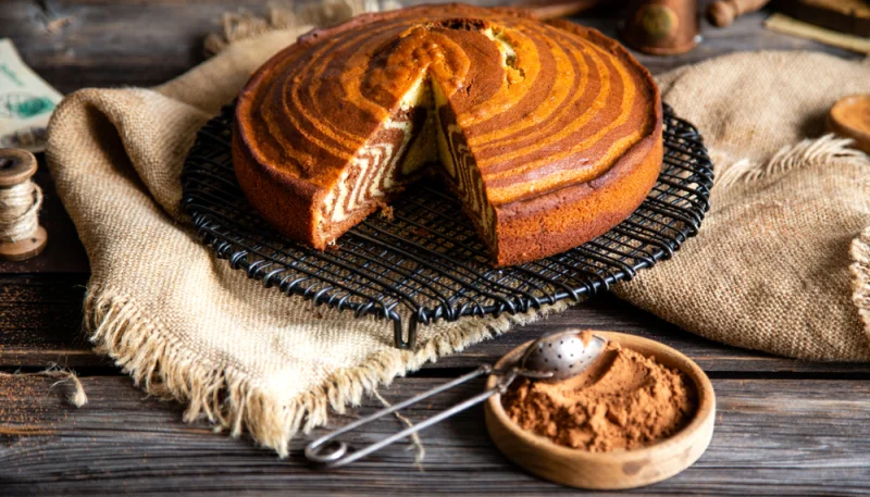 Gâteau marbré au chocolat et à l’orange