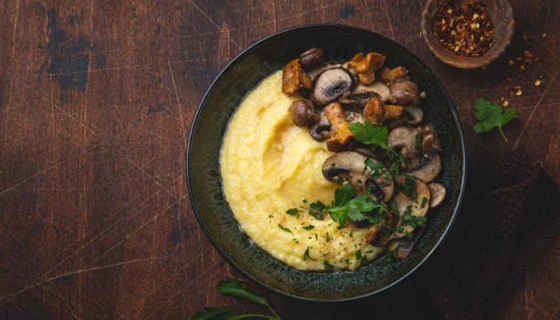 Polenta crémeuse aux champignons