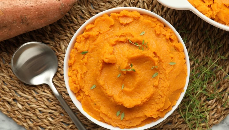 Purée de panais et patates douces au cumin