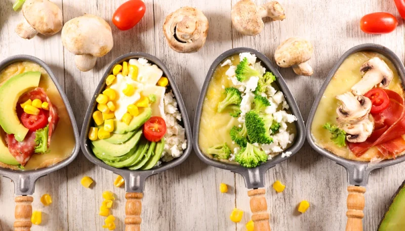 Raclette végétarienne gourmande aux légumes et fromage fondant