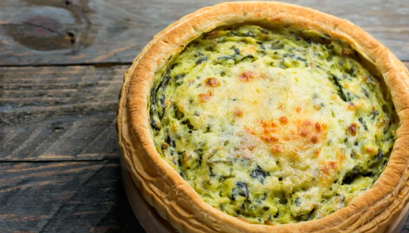 Quiche feuilletée aux poireaux, gruyère et chèvre