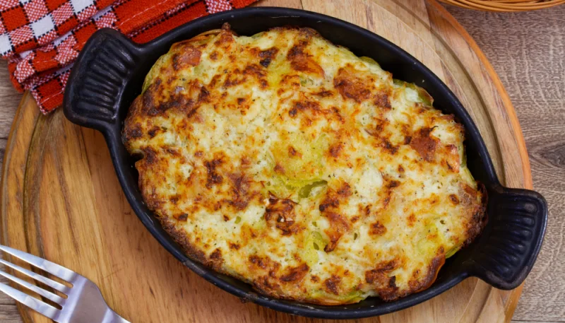 Gratin de poireaux fondant au fromage
