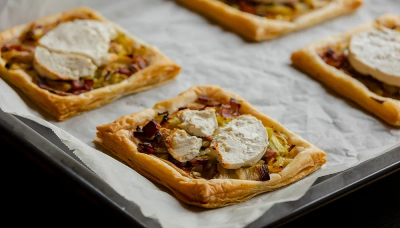 Feuilletés au poireau, bacon et chèvre