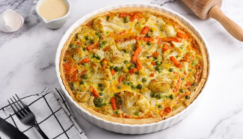 Tarte aux légumes variés et carottes fondantes