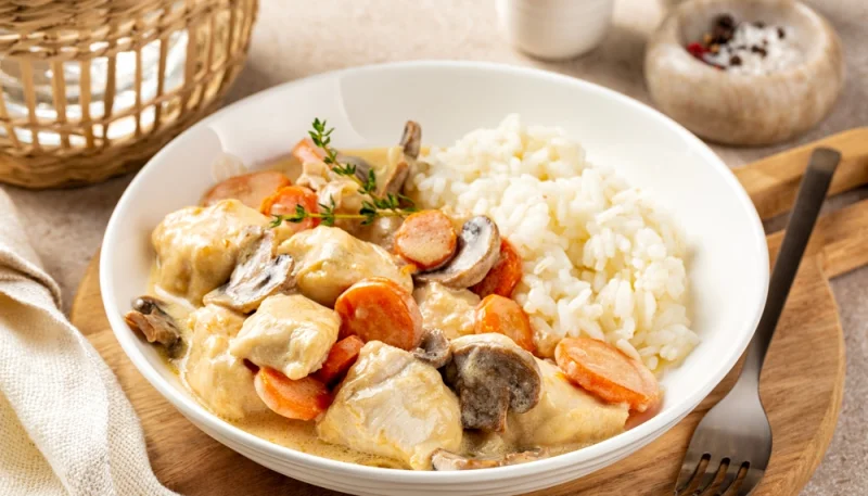 Blanquette de poulet aux champignons