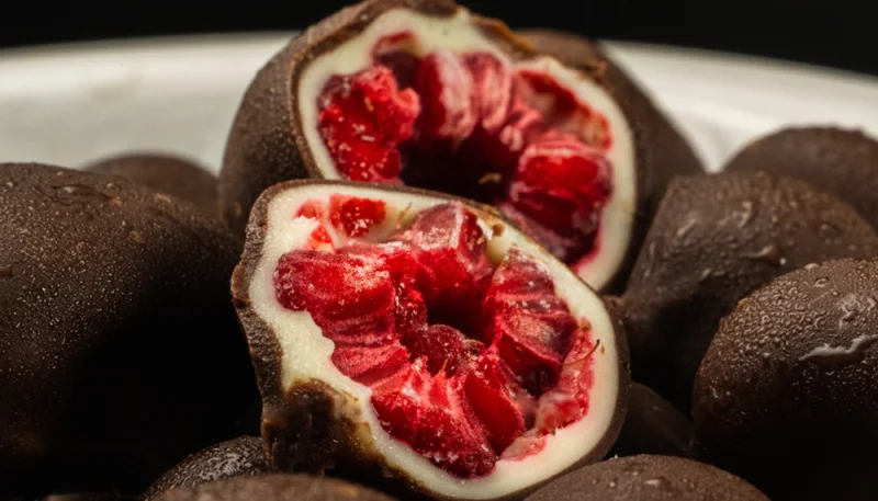 Franui® maison : framboises au chocolat blanc et au lait