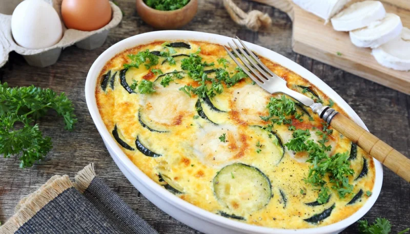 Gratin de courgettes et fromage de brebis