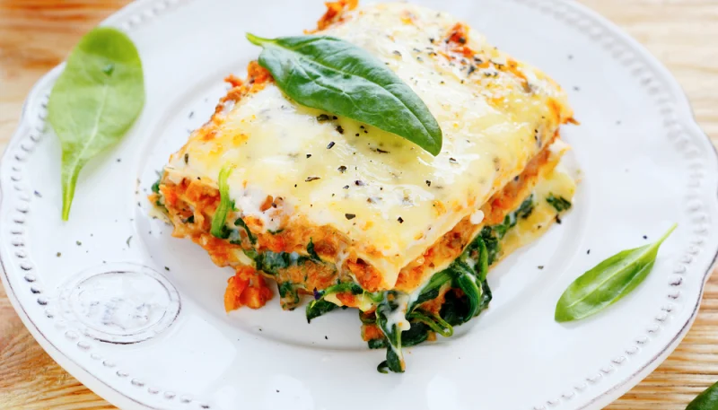 Lasagnes ricotta, épinards et champignons