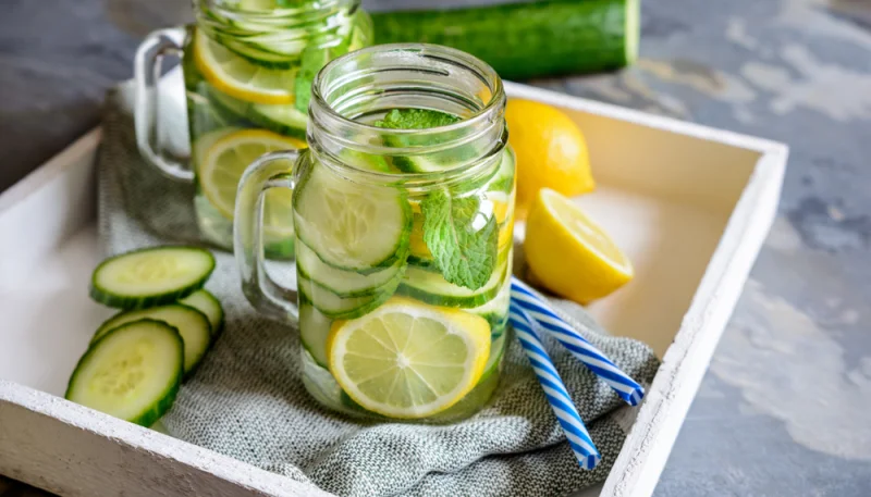 Limonade détox au concombre et menthe