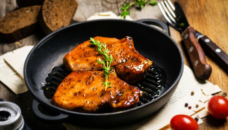 Rôti de porc au miel et romarin