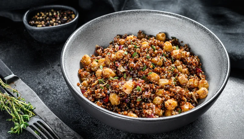 đ„ Salade pois chiches et quinoa â Repas complet IG bas pour le dĂ©jeuner