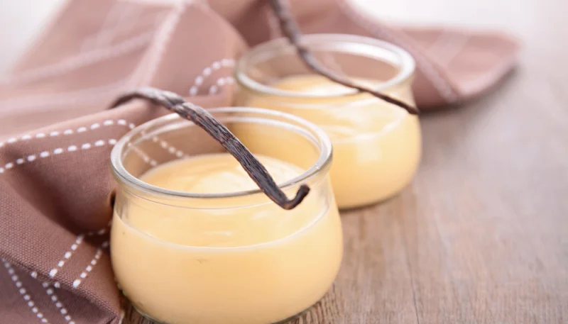 Crème dessert à la vanille et lait végétal