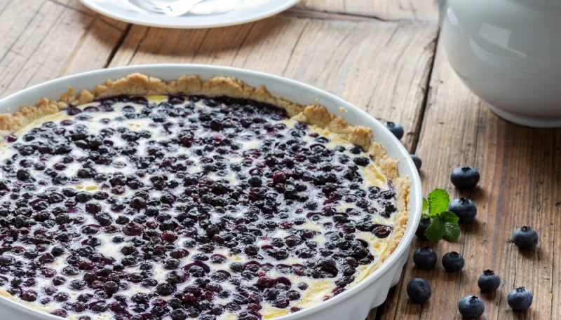 Tarte aux myrtilles et crème d’amande