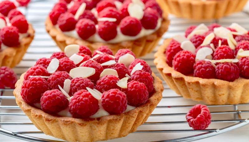 Tartelettes sablées aux framboises