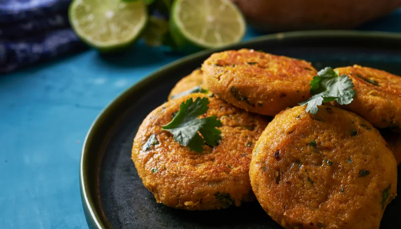 Galettes de patate douce et coriandre