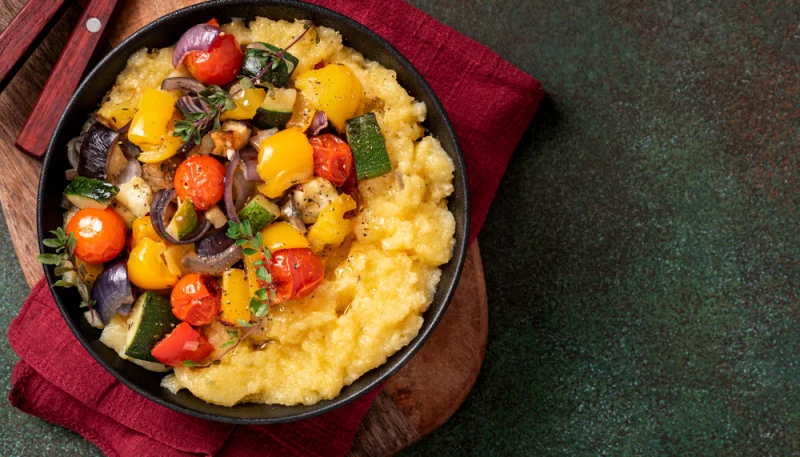 Polenta crémeuse aux légumes grillés