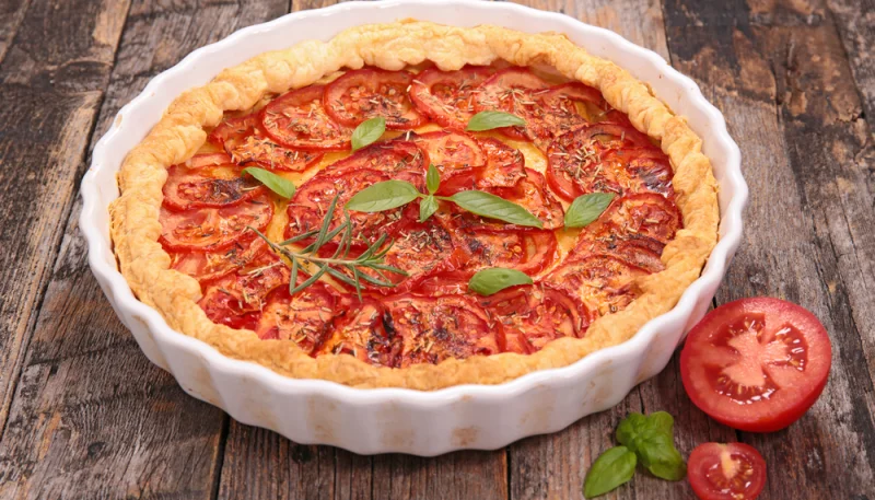 Quiche aux tomates et moutarde