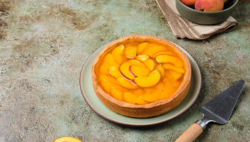 Tarte aux pêches et pâte sablée