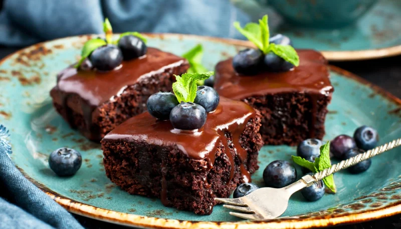 Brownie aux myrtilles