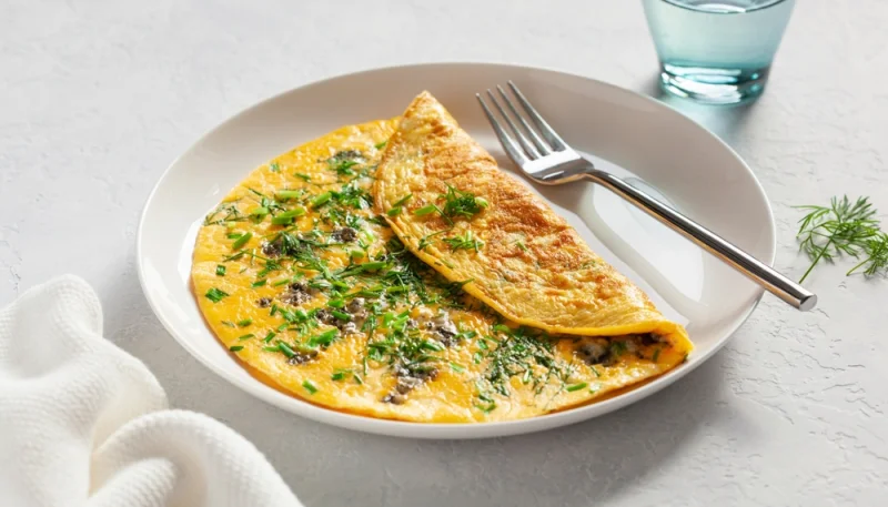 Omelette aux fines herbes et fromage de chèvre