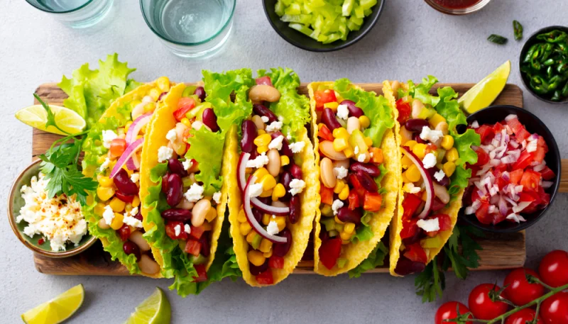 Tacos végétariens aux haricots rouges