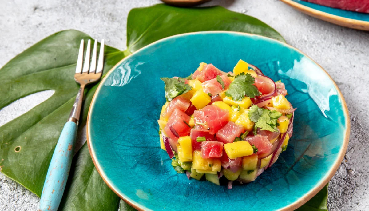 Tartare de saumon et mangue