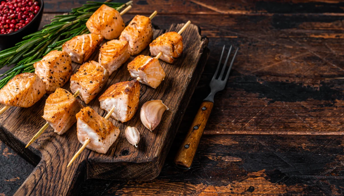 Brochettes de saumon au barbecue