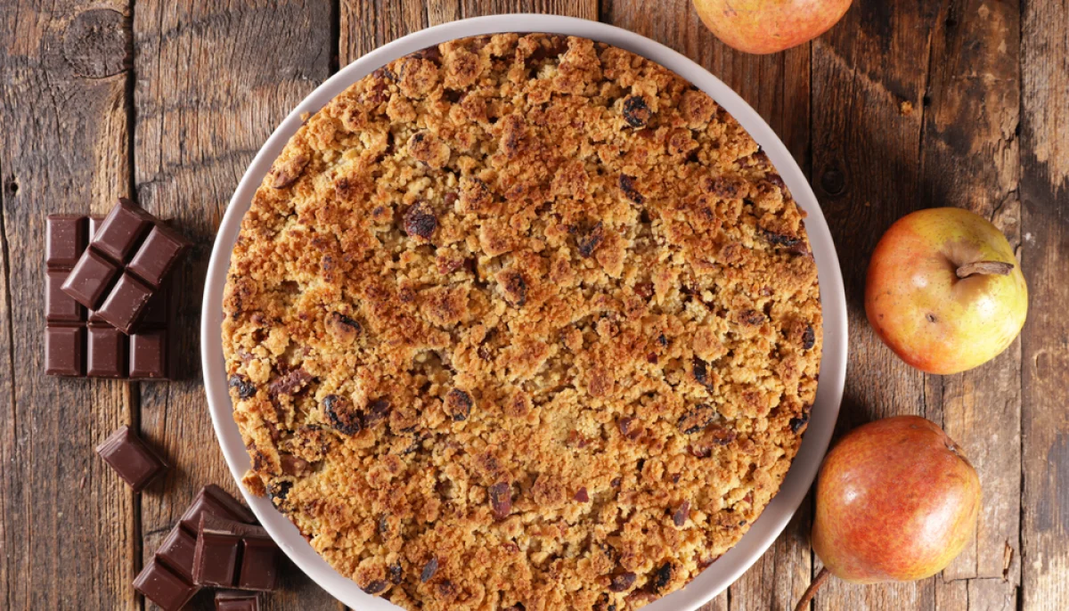 Crumble de poires et chocolat noir