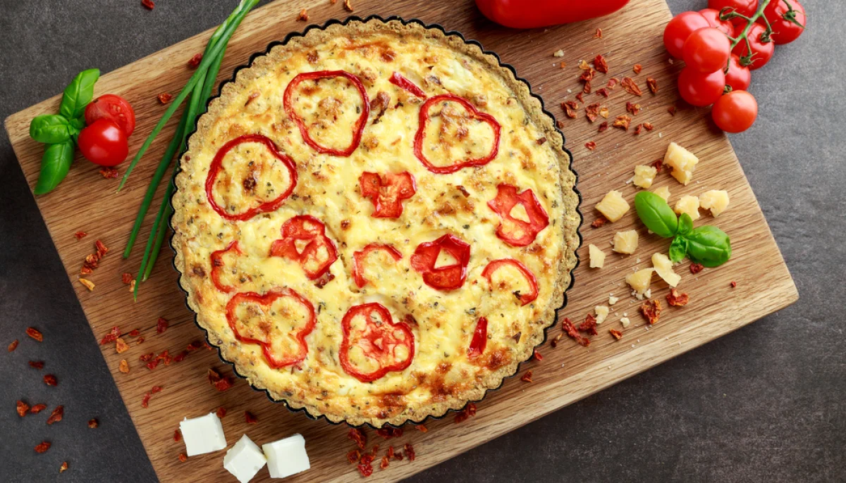 Quiche aux poivrons grillés et feta