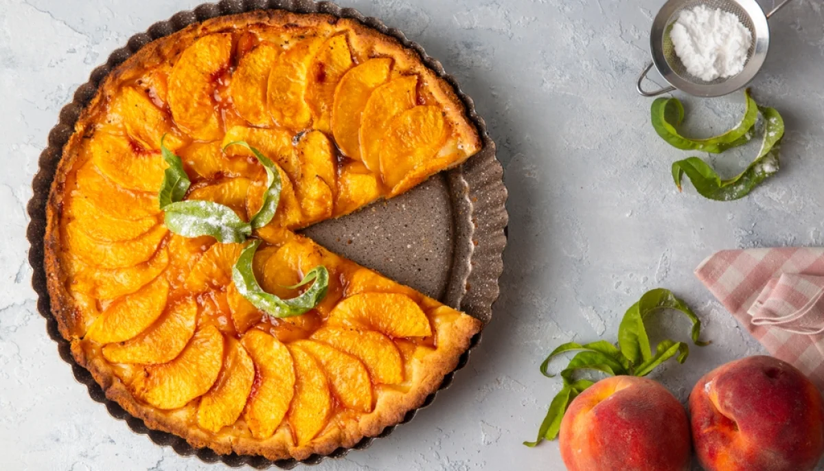 Tarte aux pêches fraîches