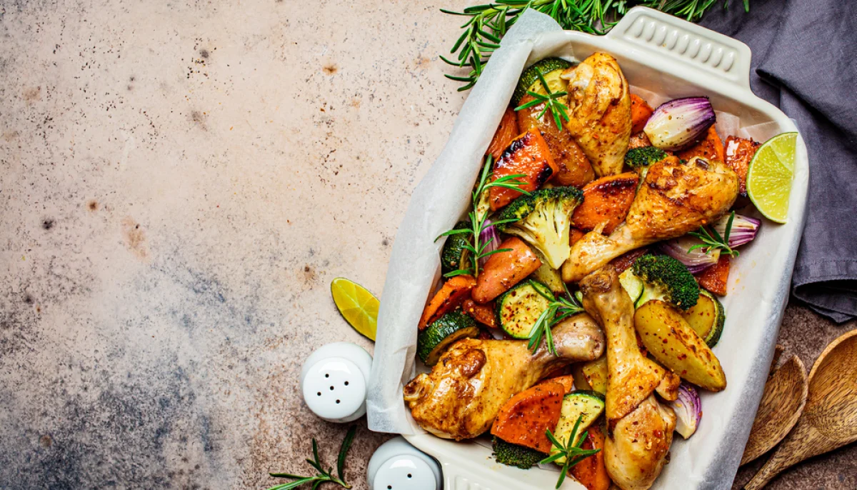 Cuisse de poulet au four aux légumes