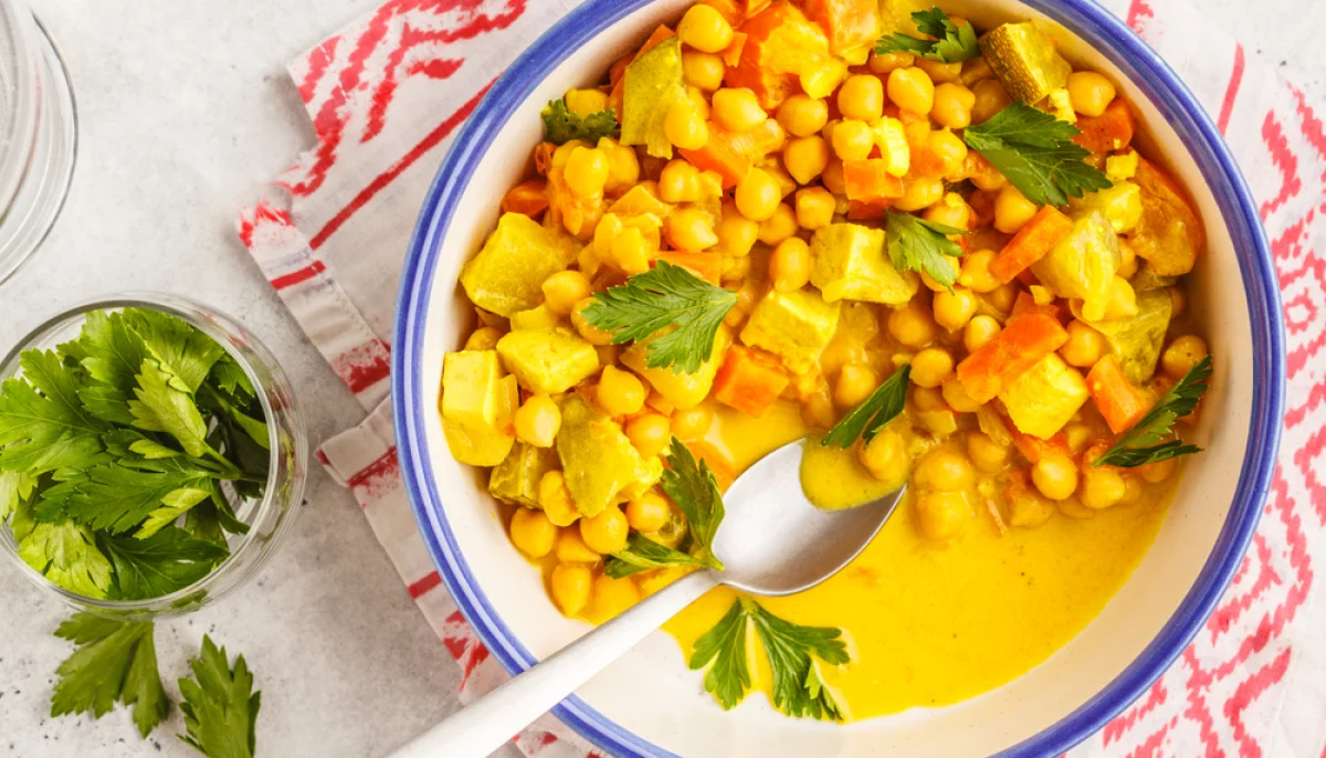 Curry de courgettes et pois chiches