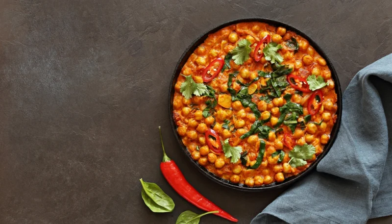 Curry de pois chiches et épinards
