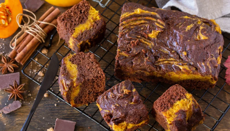 Fondant au chocolat et purée de potiron