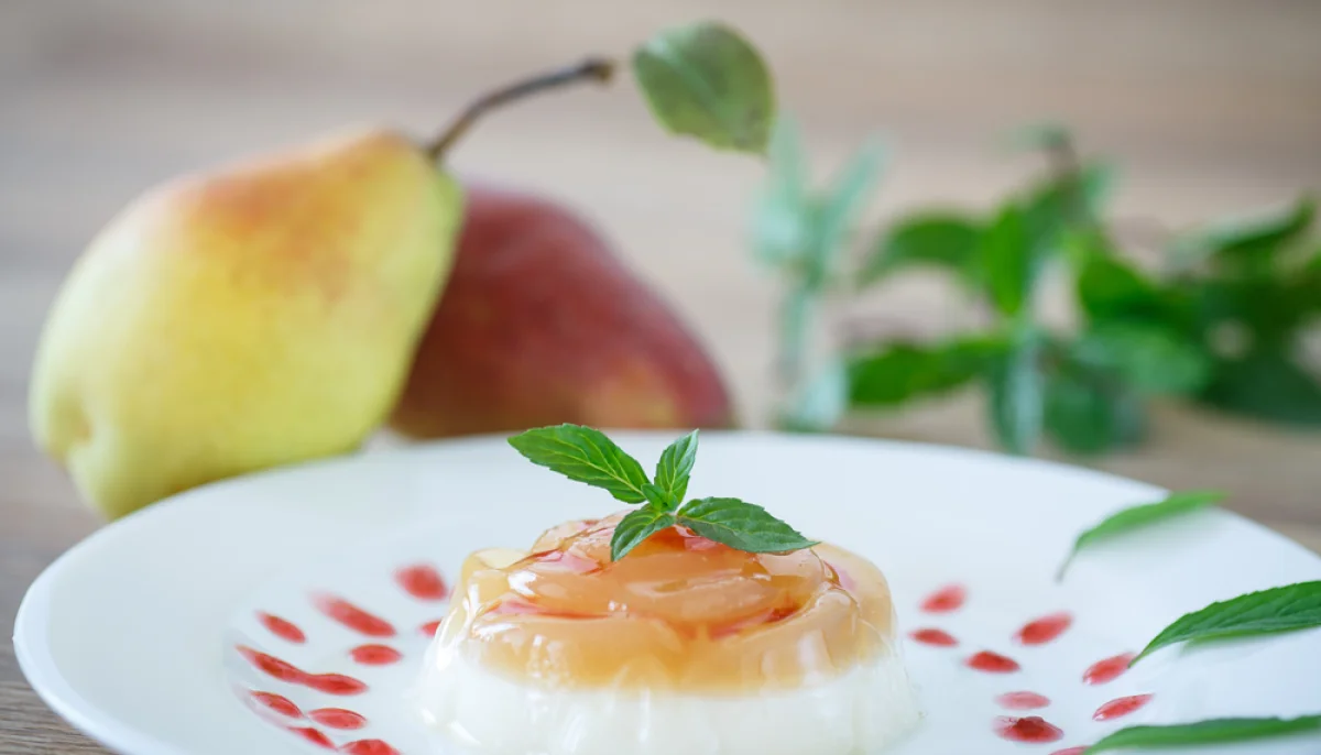 Panna cotta au coulis de poire
