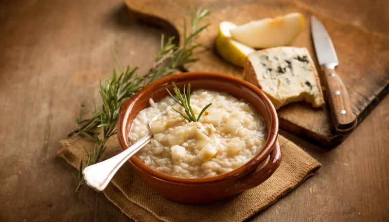 Risotto aux poires et gorgonzola