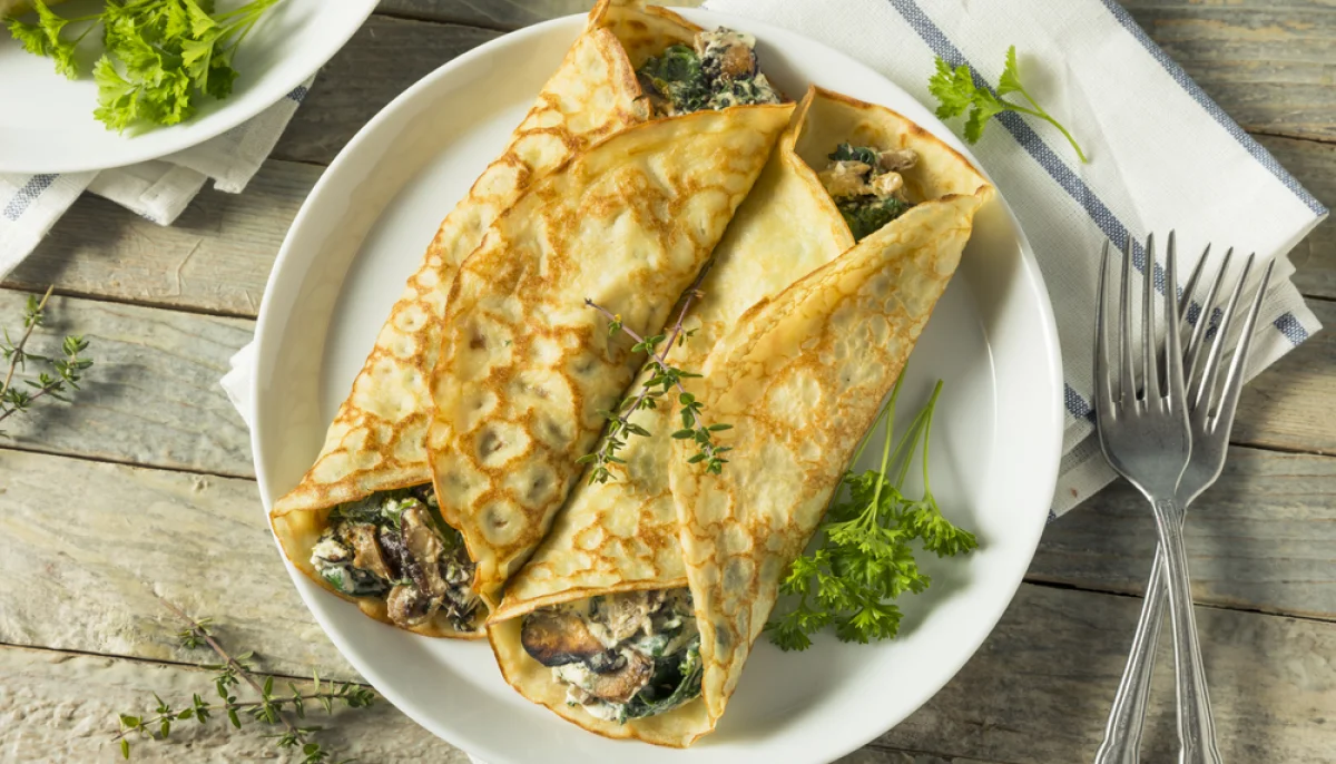 đ„ CrĂȘpes salĂ©es aux champignons et bĂ©chamel