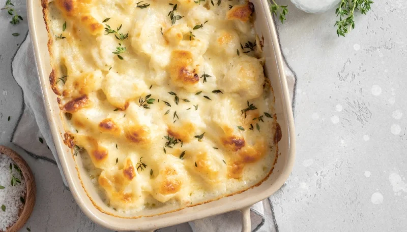 Gratin de chou-fleur express à la béchamel légère
