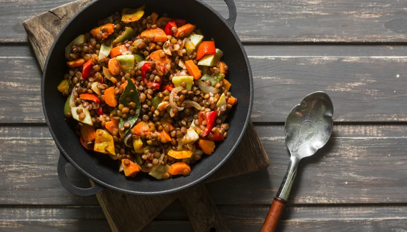 Poêlée de lentilles et carottes