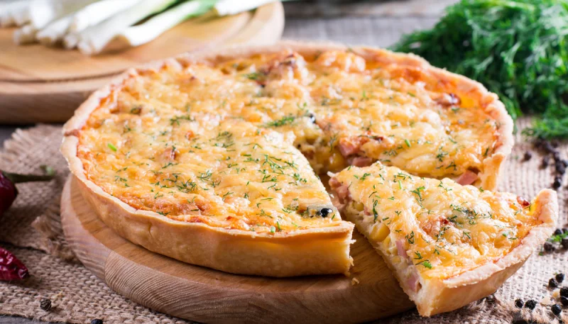 Quiche aux poireaux et au saumon