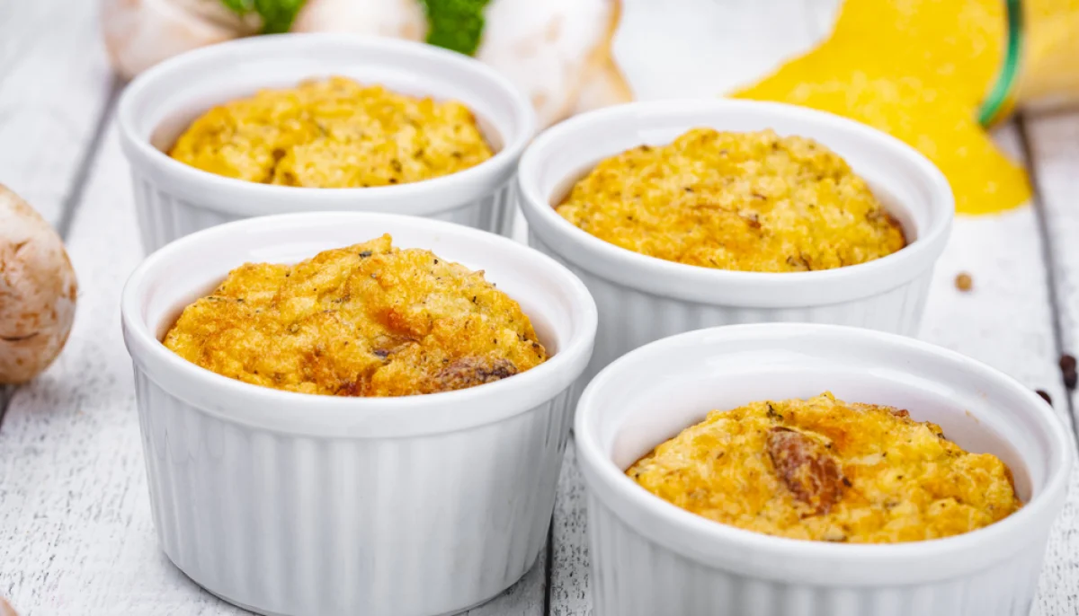 Gratin de polenta crémeuse aux champignons