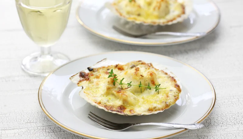 🐚Coquilles Saint-Jacques gratinées à la française