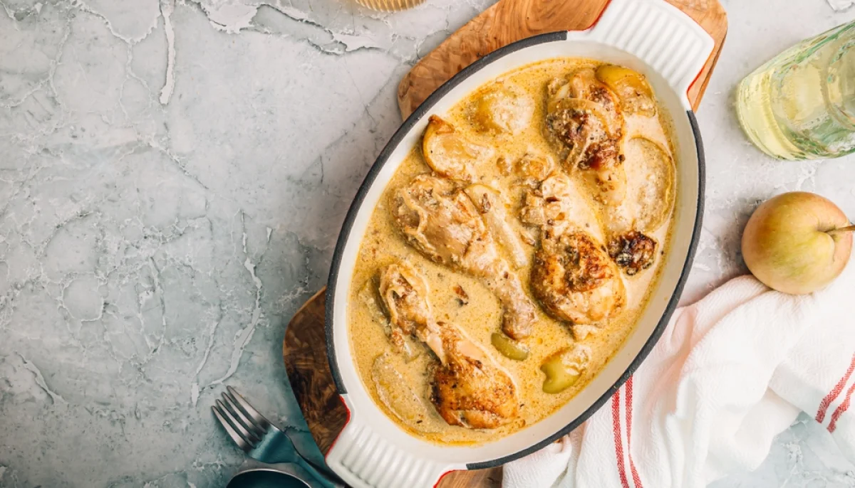 🍗Poulet au cidre et aux pommes