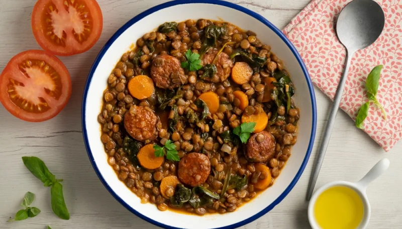 🥘 Ragoût de lentilles au chorizo et carottes