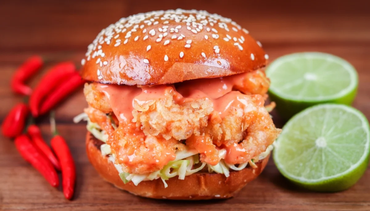 🍔Burger aux crevettes croustillantes