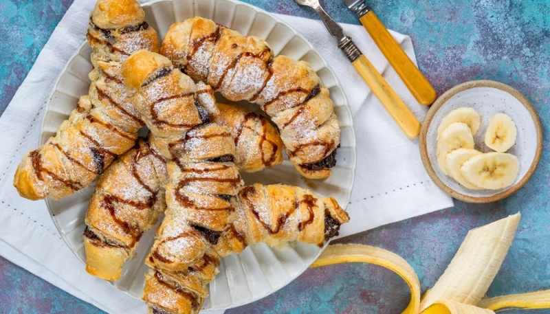 🥐Croissants feuilletés banane et chocolat